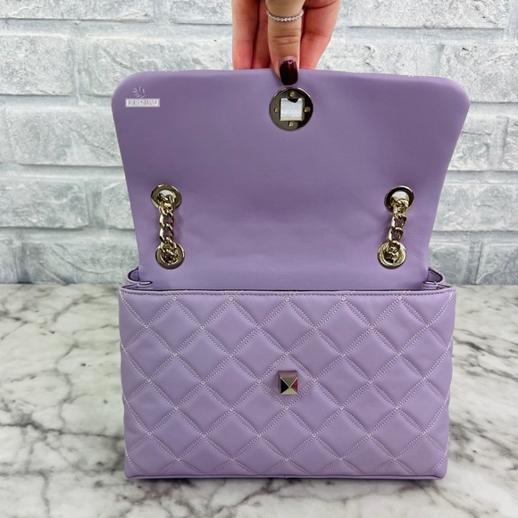 Kate Spade Natalia Quilted Leather Medium Flap Chain Shoulder Bag Crossbody - Picture 9 of 13